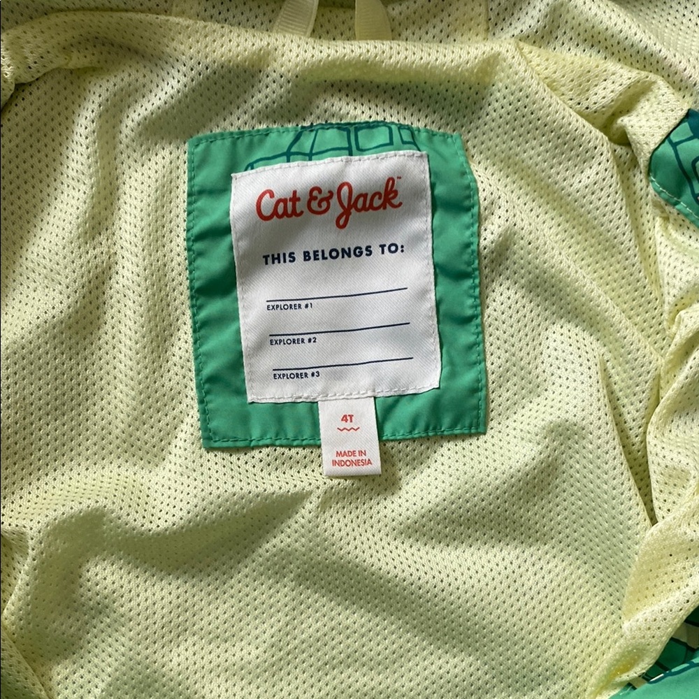 Cat & Jack Green Raincoat with Car Print - Picture 3 of 6